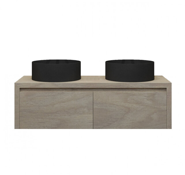 Gliss Design Ares Wastafelonderkast met topblad Corn Silk 120x45x35 cm 2 lades greeploos