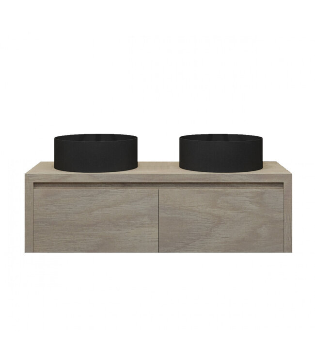 GLISS DESIGN Gliss Design Ares Wastafelonderkast met topblad Corn Silk 120x45x35 cm 2 lades greeploos