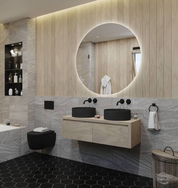 Gliss Design Ares Wastafelonderkast met topblad Corn Silk 120x45x35 cm 2 lades greeploos