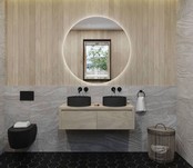 Gliss Design Ares Wastafelonderkast met topblad Corn Silk 120x45x35 cm 2 lades greeploos