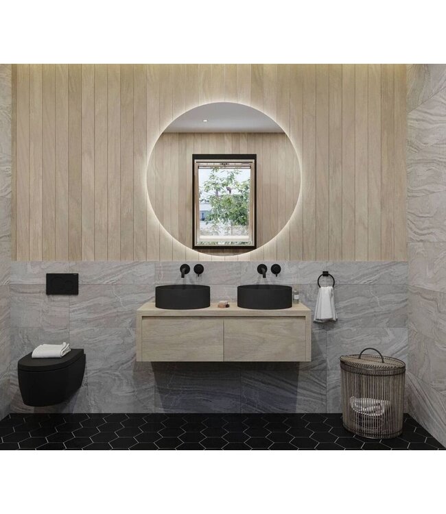 GLISS DESIGN Gliss Design Ares Wastafelonderkast met topblad Corn Silk 120x45x35 cm 2 lades greeploos