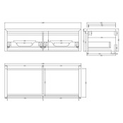 Gliss Design Ares Wastafelonderkast met topblad Corn Silk 120x45x35 cm 2 lades greeploos