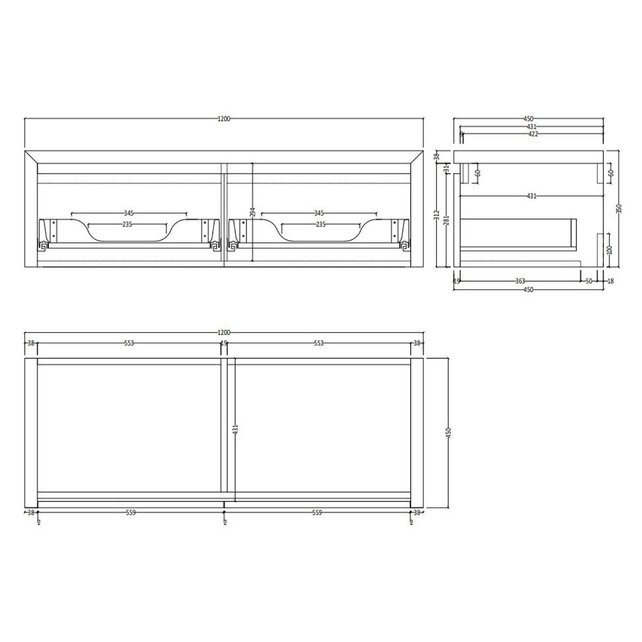 Gliss Design Ares Wastafelonderkast met topblad Corn Silk 120x45x35 cm 2 lades greeploos