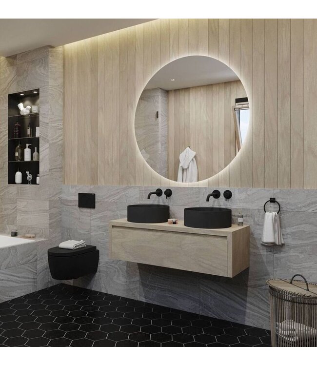 GLISS DESIGN Gliss Design Ares Wastafelonderkast met topblad Corn Silk 120x45x35 cm 1 lade greeploos