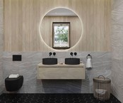 Gliss Design Ares Wastafelonderkast met topblad Corn Silk 100x45x35 cm 1 lade greeploos