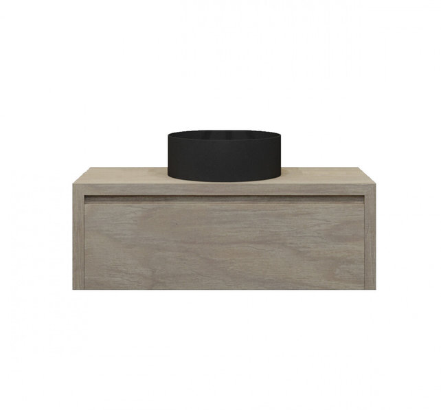 Gliss Design Ares Wastafelonderkast met topblad Corn Silk 90x45x35 cm 1 lade greeploos