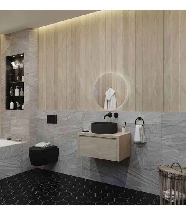 Gliss Design Ares Wastafelonderkast met topblad Corn Silk 70x45x35 cm 1 lade greeploos