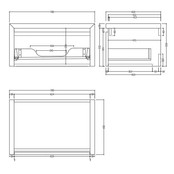 Gliss Design Ares Wastafelonderkast met topblad Corn Silk 70x45x35 cm 1 lade greeploos