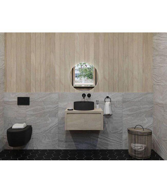 GLISS DESIGN Gliss Design Ares Wastafelonderkast met topblad Corn Silk 60x45x35 cm 1 lade greeploos