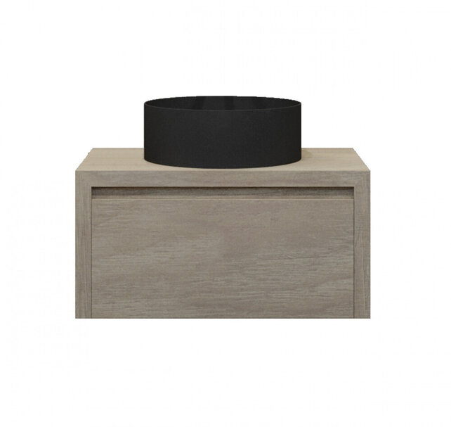 Gliss Design Ares Wastafelonderkast met topblad Corn Silk 60x45x35 cm 1 lade greeploos