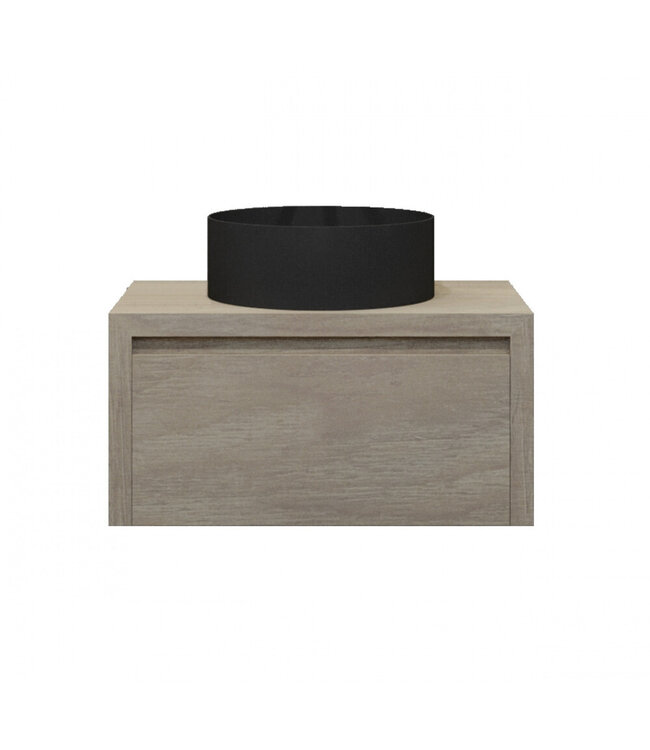 GLISS DESIGN Gliss Design Ares Wastafelonderkast met topblad Corn Silk 60x45x35 cm 1 lade greeploos