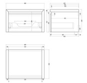Gliss Design Ares Wastafelonderkast met topblad Corn Silk 60x45x35 cm 1 lade greeploos