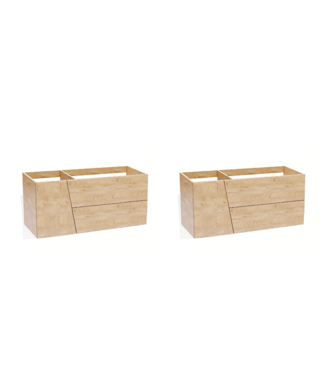 Gliss Design Treez Badkamermeubel 120 cm Oak Classic met wastafel Rechts kraangat 0 - 1