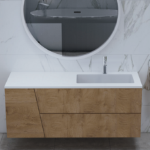 Gliss Design Treez Badkamermeubel 120 cm Oak Classic met wastafel Rechts kraangat 0 - 1