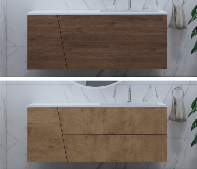 Gliss Design Treez Badkamermeubel 120 cm Oak Cognac met wastafel Rechts kraangat 0 - 1