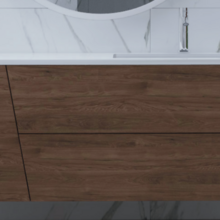 Gliss Design Treez Badkamermeubel 120 cm Oak Cognac met wastafel Rechts kraangat 0 - 1