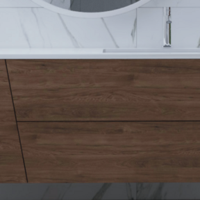 Gliss Design Treez Badkamermeubel 120 cm Oak Cognac met wastafel Rechts kraangat 0 - 1