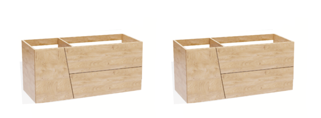 Gliss Design Treez Badkamermeubel 140 cm Oak Cognac met wastafel Rechts kraangat 0 - 1