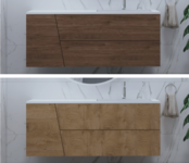 Gliss Design Treez Badkamermeubel 140 cm Oak Cognac met wastafel Rechts kraangat 0 - 1