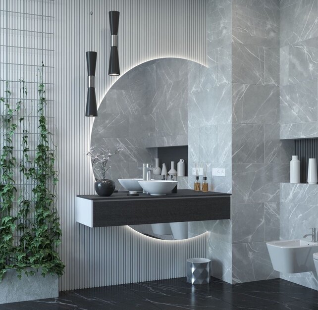 Gliss Design Calypso Onderkast Zwart Eiken 120 cm Badmeubel met topblad