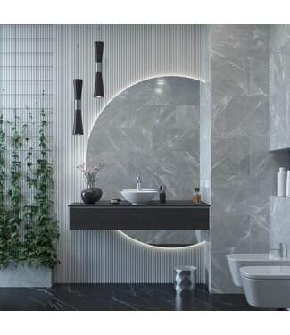 GLISS DESIGN Gliss Design Calypso Onderkast Zwart Eiken 120 cm Badmeubel met topblad