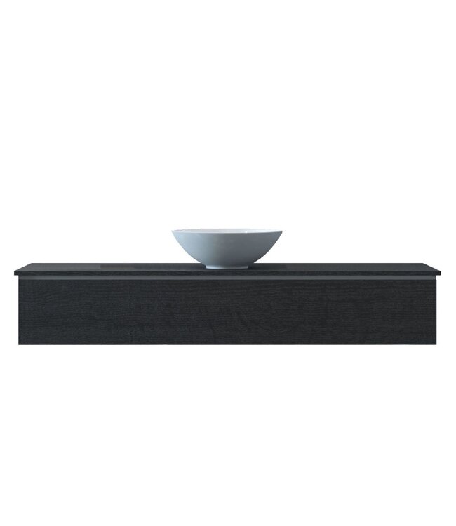 Gliss Design Calypso Onderkast Zwart Eiken 140 cm Badmeubel met topblad