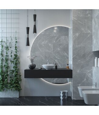 GLISS DESIGN Gliss Design Calypso Onderkast Mat Zwart 140 cm Badmeubel met topblad