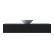 Gliss Design Calypso Onderkast Mat Zwart 140 cm Badmeubel met topblad Gliss Design Calypso Onderkast Mat Zwart 140 cm Badmeubel met topblad