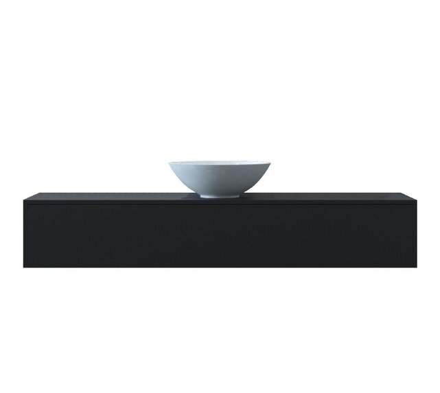 Gliss Design Calypso Onderkast Mat Zwart 140 cm Badmeubel met topblad Gliss Design Calypso Onderkast Mat Zwart 140 cm Badmeubel met topblad