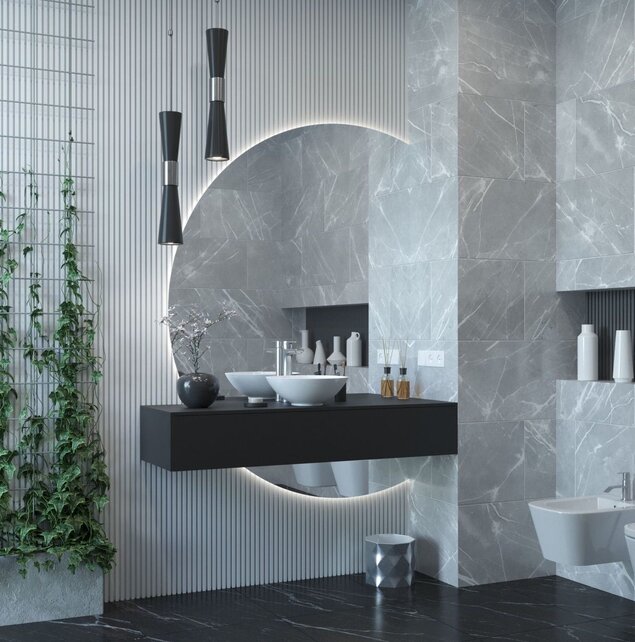 Gliss Design Calypso Onderkast Mat Zwart 120 cm Badmeubel met topblad