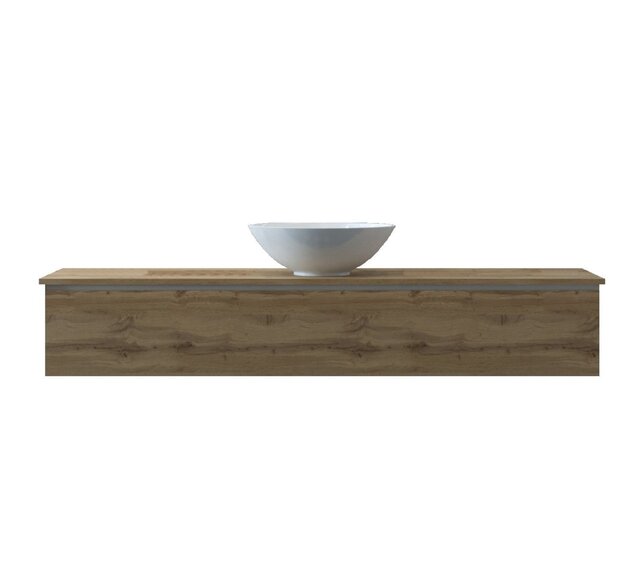 Gliss Design Calypso Onderkast Rustiek Eiken 140 cm Badmeubel met topblad Gliss Design Calypso Onderkast Rustiek Eiken 140 cm Badmeubel met topblad