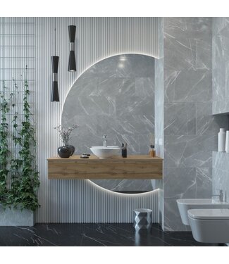 GLISS DESIGN Gliss Design Calypso Onderkast Rustiek Eiken 140 cm Badmeubel met topblad