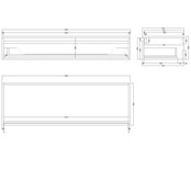 Gliss Design Calypso Onderkast Grijs Eiken 140 cm Badmeubel met topblad Gliss Design Calypso Onderkast Grijs Eiken 140 cm Badmeubel met topblad