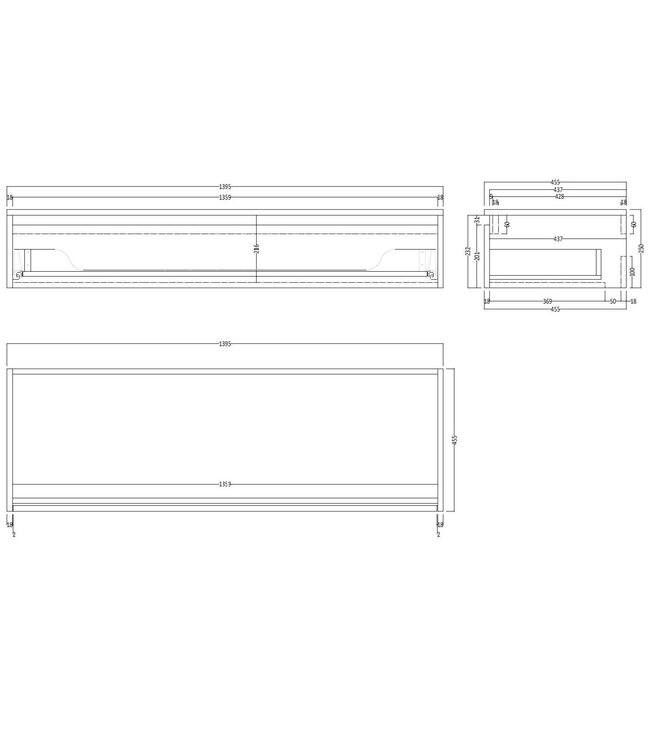 GLISS DESIGN Gliss Design Calypso Onderkast Grijs Eiken 120 cm Badmeubel met topblad