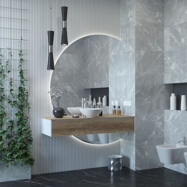 Gliss Design Calypso Onderkast Grijs Eiken 120 cm Badmeubel met topblad