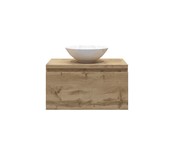 Gliss Design Eros Badkamermeubel met Topblad Rustiek Eiken 70cm MDF 1 sofclose lade Gliss Design Eros Badkamermeubel met Topblad Rustiek Eiken 70cm MDF 1 sofclose lade