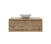 Gliss Design Eros Badkamermeubel met Topblad Rustiek Eiken 90cm MDF 1 sofclose lade