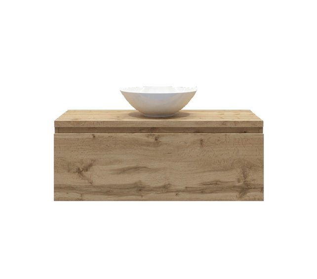 Gliss Design Eros Badkamermeubel met Topblad Rustiek Eiken 90cm MDF 1 sofclose lade