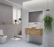 Gliss Design Eros Badkamermeubel met Topblad Rustiek Eiken 90cm MDF 1 sofclose lade