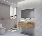 Gliss Design Eros Badkamermeubel met Topblad Rustiek Eiken 120cm MDF 2 sofclose lade