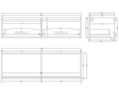 Gliss Design Eros Badkamermeubel met Topblad Rustiek Eiken 140cm MDF 2 sofclose lade