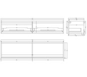 Gliss Design Eros Badkamermeubel met Topblad Rustiek Eiken 180cm MDF 2 sofclose lade Gliss Design Eros Badkamermeubel met Topblad Rustiek Eiken 180cm MDF 2 sofclose lade