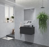 Gliss Design Eros Badkamermeubel met Topblad Zwart Eiken 90cm MDF 1 sofclose lade