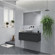 Gliss Design Eros Badkamermeubel met Topblad Zwart Eiken 100cm MDF 1 sofclose lade