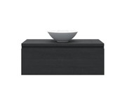 Gliss Design Eros Badkamermeubel met Topblad Zwart Eiken 100cm MDF 1 sofclose lade Gliss Design Eros Badkamermeubel met Topblad Zwart Eiken 100cm MDF 1 sofclose lade