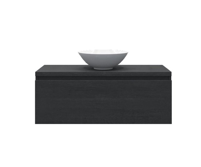 Gliss Design Eros Badkamermeubel met Topblad Zwart Eiken 100cm MDF 1 sofclose lade Gliss Design Eros Badkamermeubel met Topblad Zwart Eiken 100cm MDF 1 sofclose lade