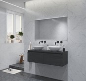 Gliss Design Eros Badkamermeubel met Topblad Zwart Eiken 140cm MDF 2 sofclose lades