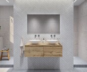 Gliss Design Eros Badkamermeubel met Topblad Rustiek Eiken 120cm MDF 2 sofclose lade