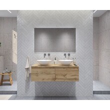 Gliss Design Eros Badkamermeubel met Topblad Rustiek Eiken 120cm MDF 2 sofclose lade