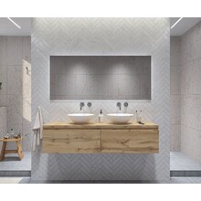 Gliss Design Eros Badkamermeubel met Topblad Rustiek Eiken 180cm MDF 2 sofclose lade